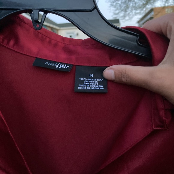 East 5th Red Silk Shirt - Picture 2 of 5